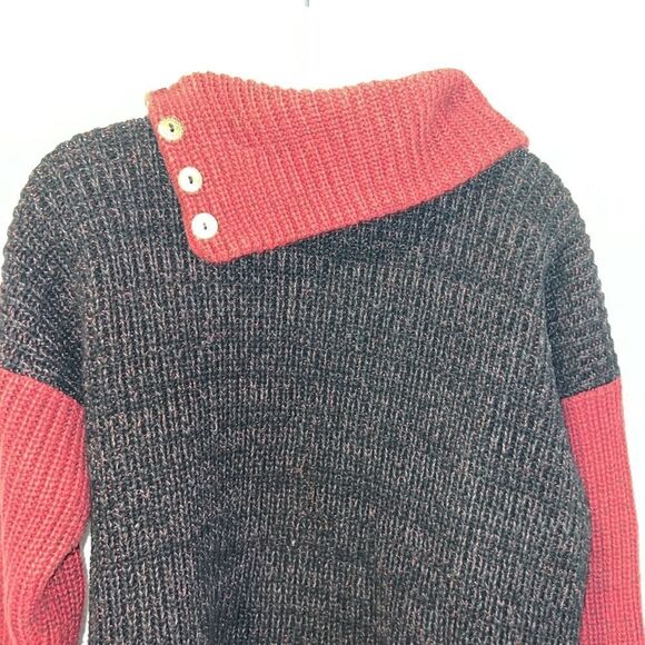 MARGARET WINTERS Cowl Neck Color Block Knit Double-Sided Sweater-S - Picture 5 of 11